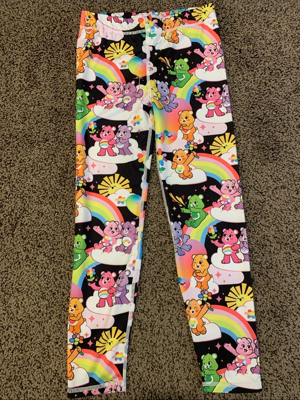 NWOT CARE BEARS Girls Sz 7 All Over Print Leggings.